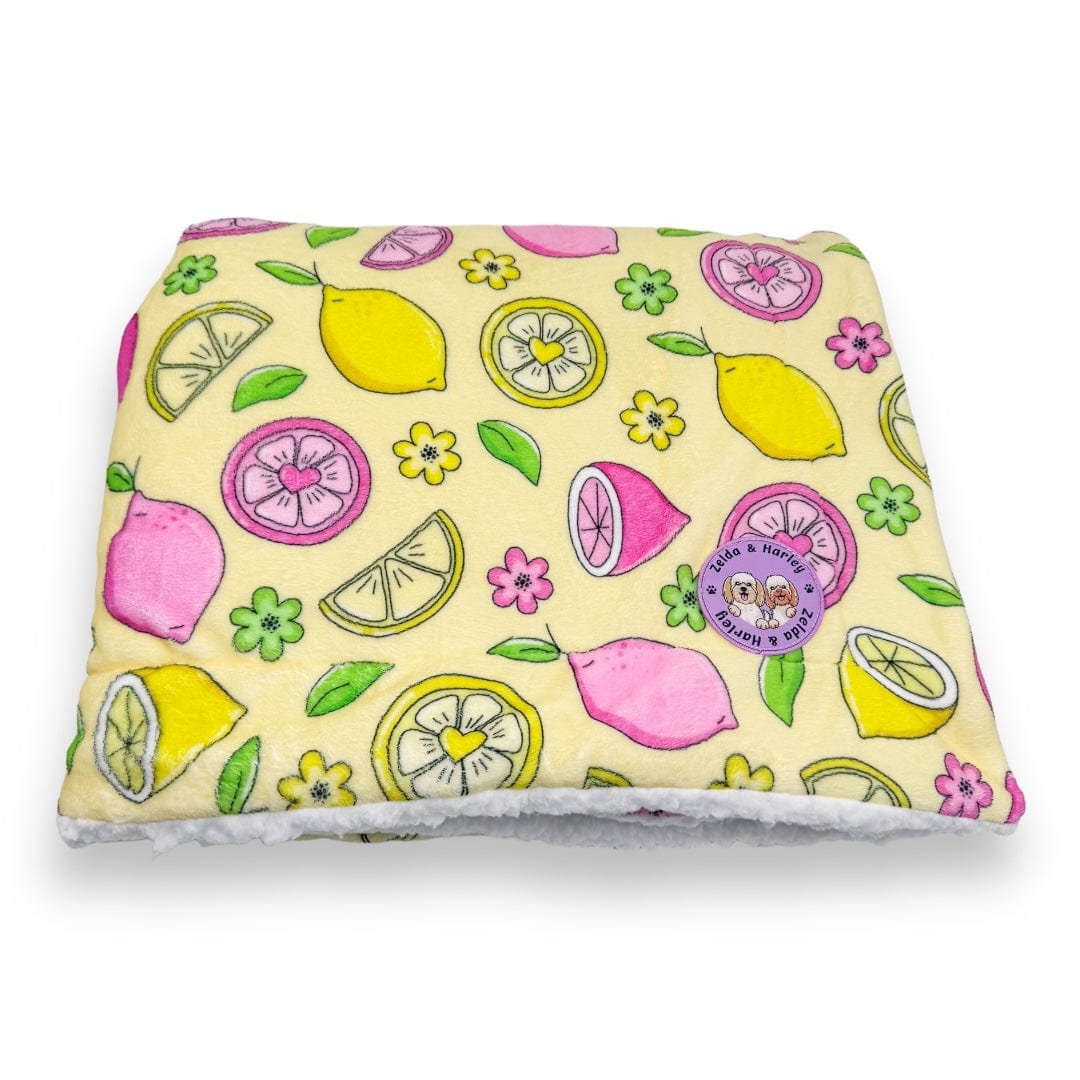 Zelda & Harley Dog Blanket Pink Lemonade Dog Blanket