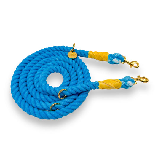 Zelda & Harley Hands Free Rope Leash Hands Free Rope Lead - Blue