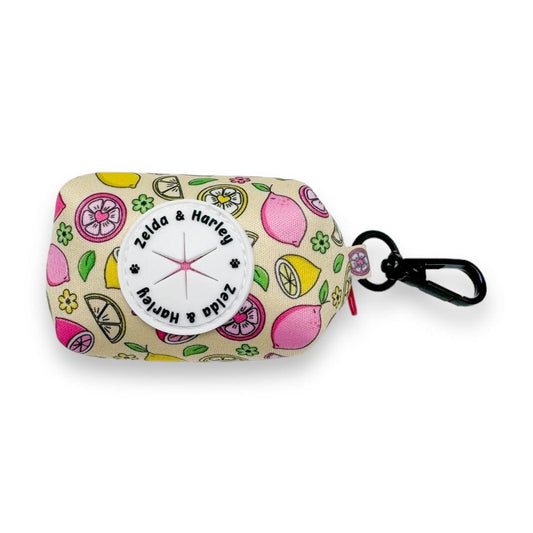 Zelda & Harley Poop Bag Holder Pink Lemonade Waste Bag Holder